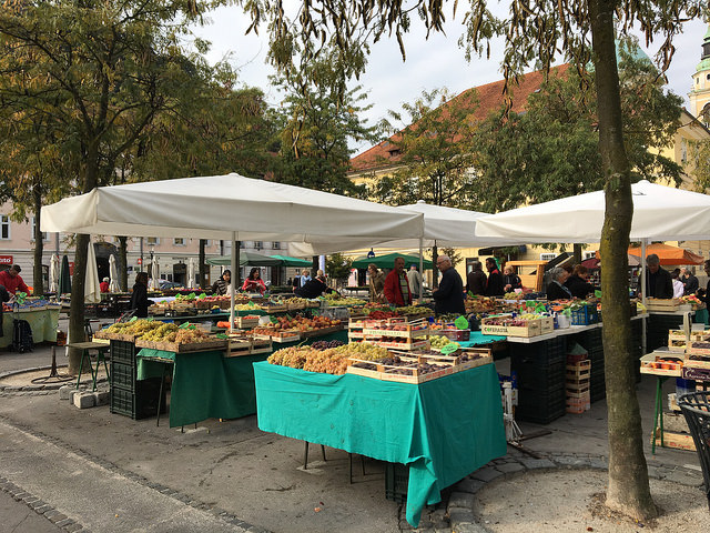 リュブリャナの中央市場