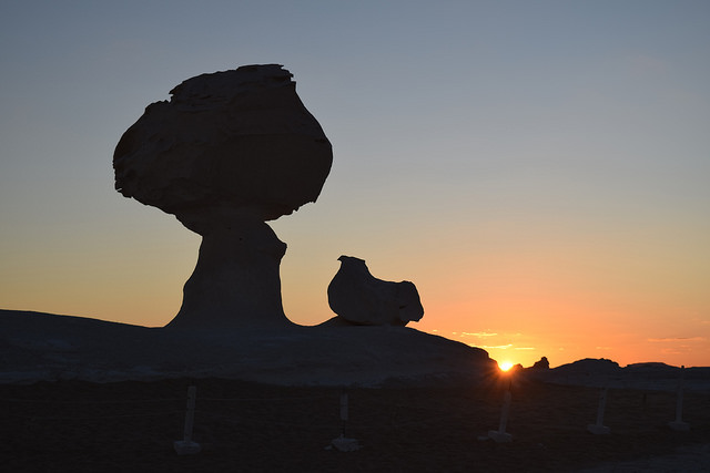 チキン岩と夕日